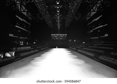 SYDNEY / AUSTRALIA - 20 May: Models Stylists Makeup Artists Get Prepared For Show Before Raffles International Showcase At Mercedes Benz Fashion Week Australia On 20 May 2016 In Carriageworks Sydney