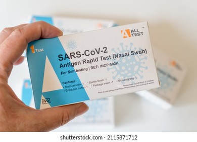 Sydney, Australia 2022-01-27 All Test Covid-19 Rapid Antigen Test Kit. Free Rat Tests For Student Back To School In NSW Australia.