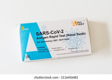 Sydney, Australia 2022-01-27 Covid-19 Rapid Antigen Test Kit. Free Rat Tests For Student Back To School In NSW Australia.