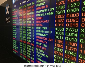 Sydney, Australia 22 July 2019 The Electronic Display Board Of The Australian Stock Exchange Stock Market