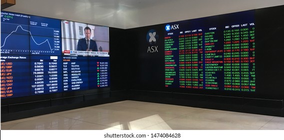 Sydney, Australia 22 July 2019 The Electronic Display Board Of The Australian Stock Exchange Screens