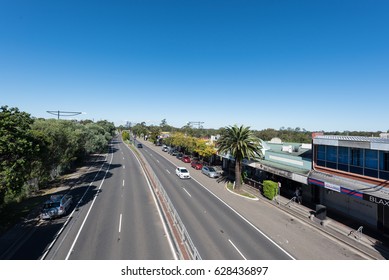 Sydney, Australia - April 15, 2017: Traffic On The Way To Blue Mountain From Sydney CBD During Easter Public Holiday. View From Blaxland Train Station.