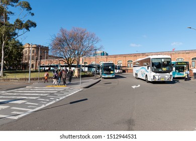 Sydney, Australia - August 18, 2019: Buses At Central Station During The Day.