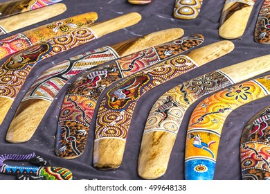 SYDNEY, AUSTRALIA - AUGUST 26,2016: Boomerang At Street Market, Circular Quay Harbour.