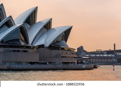 SYDNEY, AUSTRALIA - CIRCA DECEMBER 2019: Sydney Opera House Covered In Smoke Haze During The 2019-2020 Bush Fire.