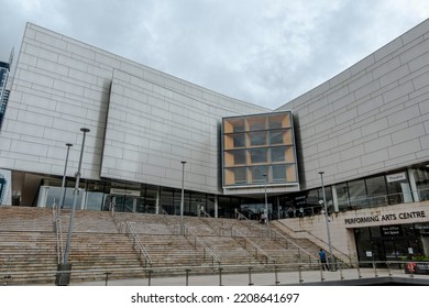 Sydney, Australia - Dec 29, 2020: Perspective View Of The Performing Arts Centre At The Concourse In Chatswood Central Business District (CBD). Contemporary Architectural Design.