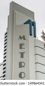 SYDNEY, AUSTRALIA - DECEMBER 14, 2018: Detail Of George Miller Art Deco Metro Theatre In Pott's Point, Sydney. 