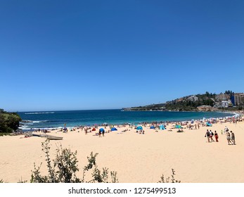 SYDNEY, AUSTRALIA - DECEMBER 25, 2018: Congee And Bondi Beach On Christmas Day.