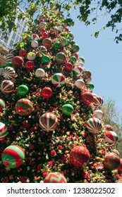 Sydney Australia, Decorated Christmas Tree In Martin Place