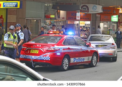 SYDNEY, AUSTRALIA - JANUARY 31, 2019: Police Intervention In Rush Hour Traffic In Central Sydney, Australia On Janury 31, 2019