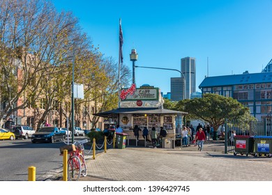 Sydney, Australia - July 03, 2016: Woolloomooloo District In Sydney With Popular Street Cafe