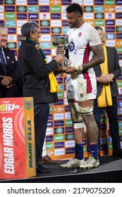 SYDNEY, AUSTRALIA - JULY 16: Courtney Lawes Of England Is Presented The Ella-Mobbs Cup After Winning Game Three Of The International Test Match Series Between The Australia And England