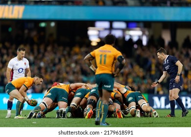 SYDNEY, AUSTRALIA - JULY 16: Nic White Of The Wallabies Prepares To Feed The Ball Into The Scrum During Game Three Of The International Test Match Series Between The Australian Wallabies And England