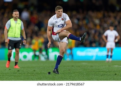 SYDNEY, AUSTRALIA - JULY 16: Owen Farrell Of England Kicks During Game Three Of The International Test Match Series Between The Australian Wallabies And England At The SCG