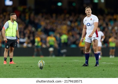 SYDNEY, AUSTRALIA - JULY 16: Owen Farrell Of England Kicks During Game Three Of The International Test Match Series Between The Australian Wallabies And England At The SCG