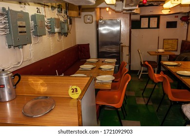 Sydney, Australia - July 27, 2011: A Dining Room On HMAS Vampire, An Australian-built Daring Class Destroyer