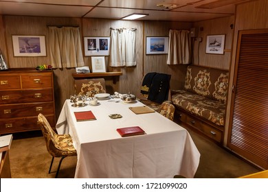 Sydney, Australia - July 27, 2011: A Captain's Cabin On HMAS Vampire, An Australian-built Daring Class Destroyer