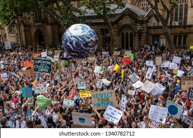 
Sydney, Australia - March 15, 2019 - 20 000 Australian students gather in climate change protest rally, School Strike 4 Climate, and demand urgent action on climate change.