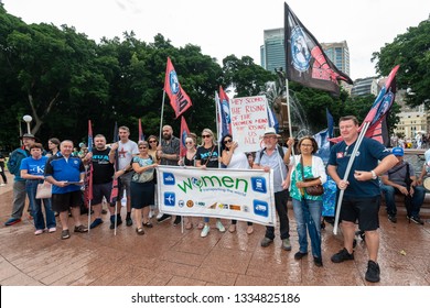 
SYDNEY, AUSTRALIA - March 9 2019: International Women's Day March And Rally Organised By Unions NSW And An Alliance Of Workers, Students And Women's Organisations Marching Through CBD To Belmore Park