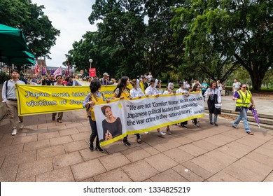 
SYDNEY, AUSTRALIA - March 9 2019: International Women's Day March And Rally Organised By Unions NSW And An Alliance Of Workers, Students And Women's Organisations Marching Through CBD To Belmore Park