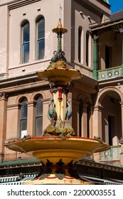 Sydney Australia May 1 2021, Top Tiers Featuring Brolgas And Black Swans Of The  Cast Iron Robert Brough Memorial Fountain 