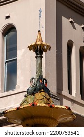 Sydney Australia May 1 2021, Top Tier Featuring Brolgas And Black Swans Of The  Cast Iron Robert Brough Memorial Fountain 