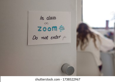 Sydney, Australia - May 2020: Handmade Sign On Door To Teenager's Bedroom Reading 