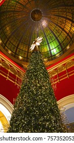 Sydney, Australia - November 03, 2017: The Iconic Queen Victoria Building Unveils Its Swarovski Christmas Tree.