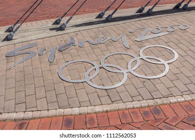 Sydney, Australia - November, 2012 - Memorial And Olympic Rings Of Sydney 2000 Olympic Games