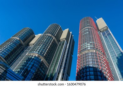 Sydney, Australia - November 24, 2016: Barangaroo International Towers. Modern Sustainable Architecture With Carbon Neutral Footprint 