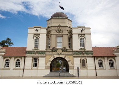 SYDNEY, AUSTRALIA - NOVEMBER 30 2014: The main entrance of Taronga Zoo on a sunny Sydney day in spring.