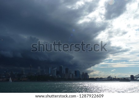 Sydney, Australia, NSW - Storm clouds over sidney looking like mothership from independence day