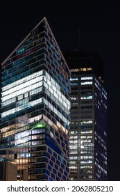 Sydney, Australia - October 22, 2021: AMP Building View At Night.