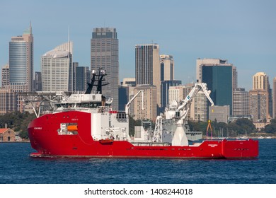 Sydney, Australia - October 5, 2013: Australian Border Force Multi Purpose Off Shore Vessel Ocean Shield In Sydney Harbor.