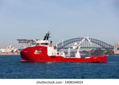 Sydney, Australia - October 5, 2013: Australian Border Force Multi Purpose Off Shore Vessel Ocean Shield In Sydney Harbor.