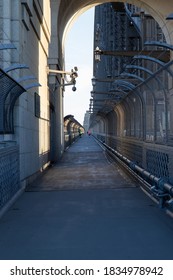 Sydney, Australia - October 5, 2020: Perspective View Of Sydney Harbour Bridge Pedestrian Walk.