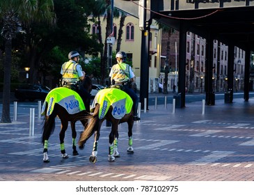 SYDNEY, AUSTRALIA. – On January 5, 2018. - New South Wales Police Riding On Their Horses.