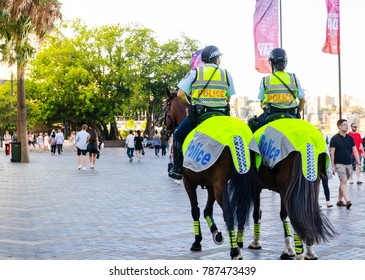 SYDNEY, AUSTRALIA. – On January 5, 2018. - New South Wales Police Riding On Their Horses.