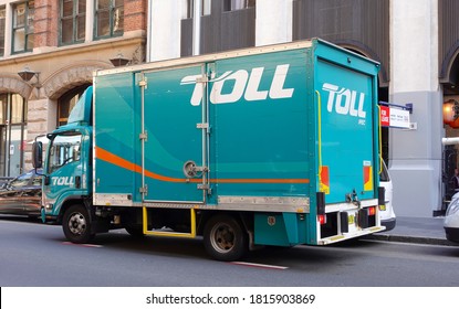 SYDNEY, AUSTRALIA. – On September 08, 2020. - Toll Courier Delivery Truck, Is An Australian Transportation And Logistics Company With Operations In Road, Rail, Sea, Air And Warehousing.