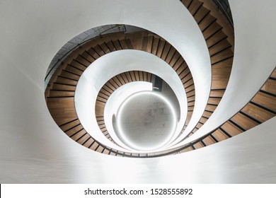 Sydney, Australia - September 12, 2019: Looking Down At The Double Helix Staircases At UTS Building 2.