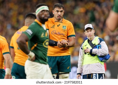 SYDNEY, AUSTRALIA - SEPTEMBER 3: Rory Arnold Of Australia Looks On During The Rugby Championship Match Between The Australia Wallabies And South Africa Springboks At Allianz Stadium