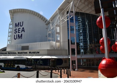 Sydney, Australia - September 6, 2019: The Australian National Maritime Museum, Designed By Philip Cox, Which Is Located In Darling Harbour.