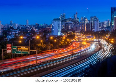 Sydney Cahill multiple Lane expressway at dusk during rush hour. - Shutterstock ID 1508195210