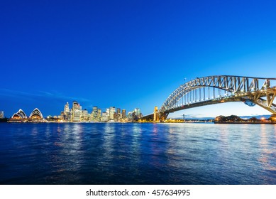 Sydney CBD With View Of Harbour Bridge And Opera House