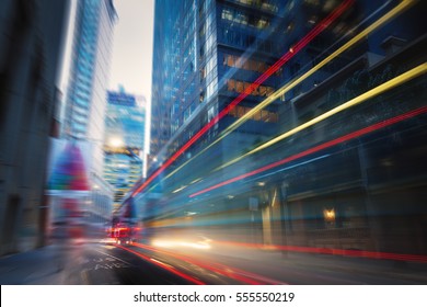 
Sydney City Roads, Car Traffic And Light Trails