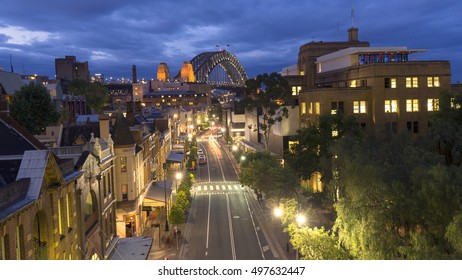 
Sydney City Rocks District, Harbor Bridge And Roads