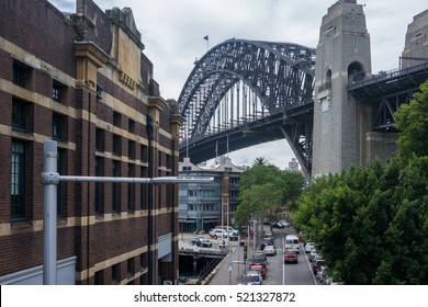 Sydney City Rocks District, Harbor Bridge And Roads