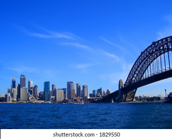 Sydney City Scape And Harbour Bridge