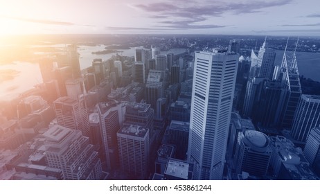 Sydney City Skyline Evening