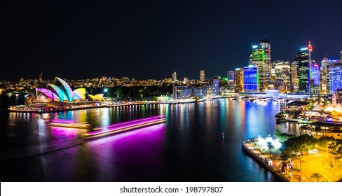 Sydney Harbor at night - Shutterstock ID 198797807